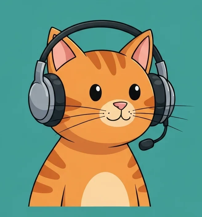 Кот в наушниках